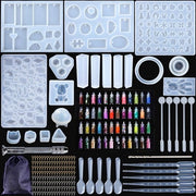Set di modelli di silicone per la creazione di gioielli, 284 pezzi, forma di resina per gioielli, set di forme di resina, oltre 90 modelli diversi, inclusi accessori per attrezzi per fai da te
