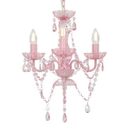 Lampadario con Perline Rosa Tondo 3 E14cod mxl 127823