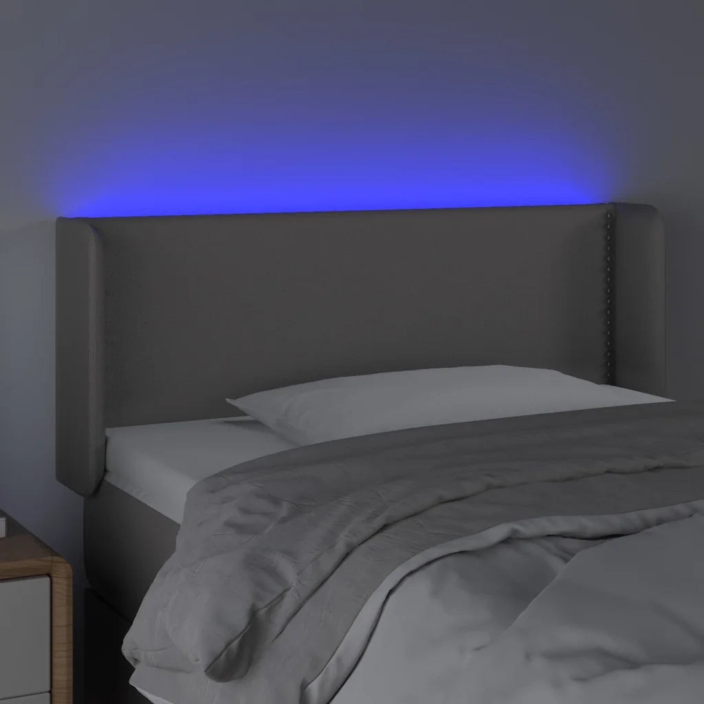 Testiera a LED Grigio 83x16x78/88 cm in Similpelle 3123172