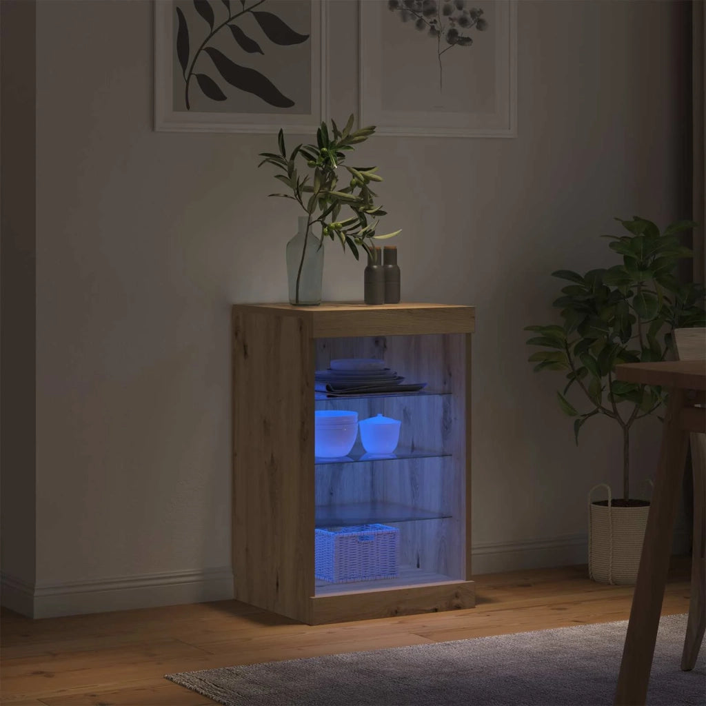 Madia LED Rovere artigianale 41 x 37 x 67 cm Legno multistrato 863052