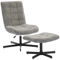 Poltrona Reclinabile su 4 Livelli Effetto Velluto con Poggiapiedi Indipendente, 66x80x93-104 cm, Grigio