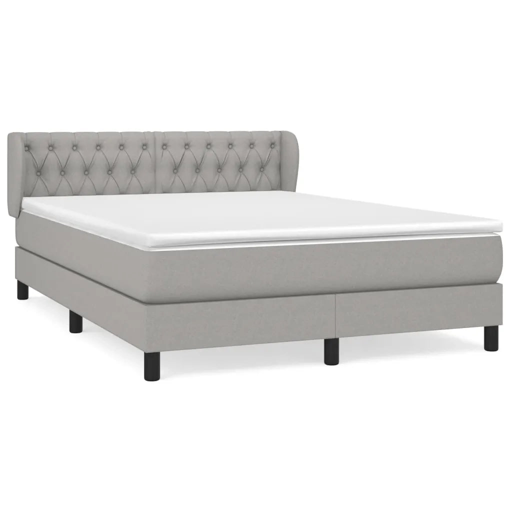 Giroletto a Molle con Materasso Grigio Chiaro 140x190cm Tessutocod mxl 121939