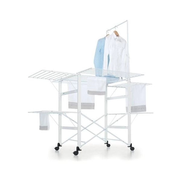 Foppapedretti supergulliver stendibiancheria da pavimento alluminio, nero, bianco - 420400