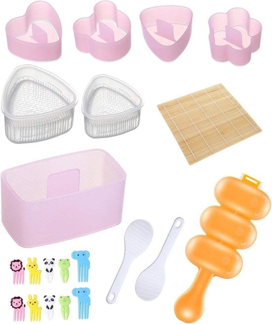 Forme di riso per sushi, 12 pezzi di riso in forma di palla, set di forme per onigiri, set di forme per riso per sushi, set di forme per riso per onigiri, set di forme per riso per cucina, camping, picnic.