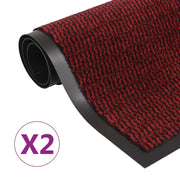 Tappeti Antipolvere 2 pz Rettangolari Trapuntati 90x150cm Rossi cod mxl 73386