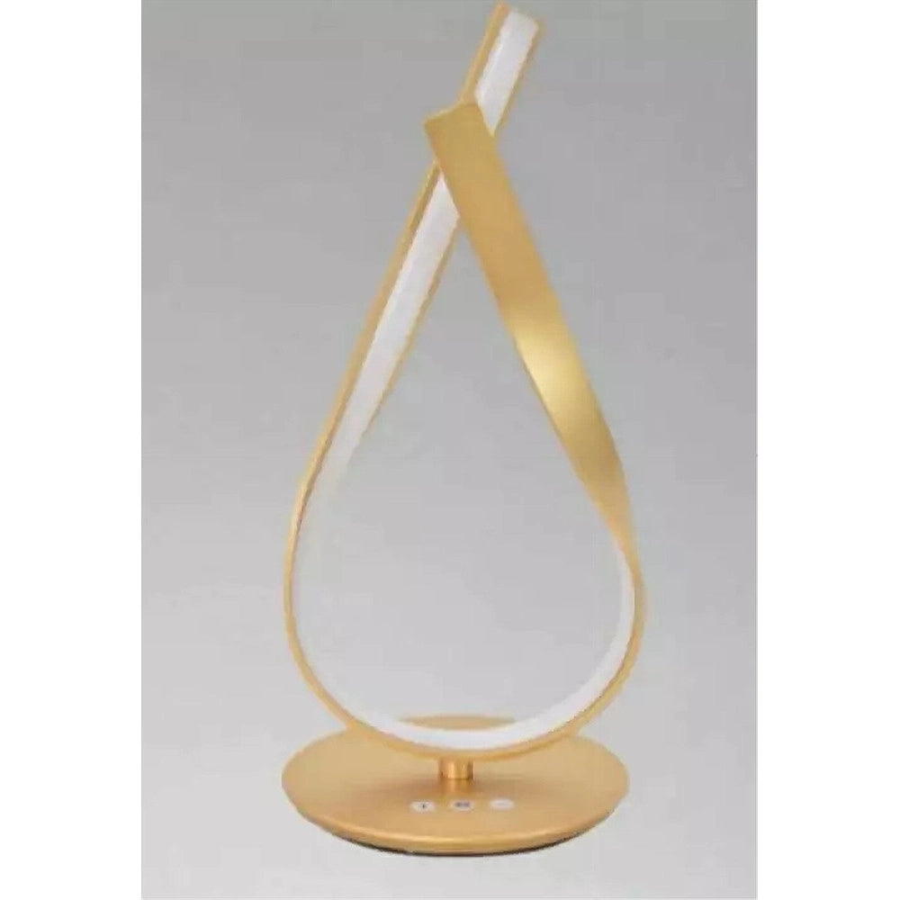 Trade Shop - Lume Intrecciato Led Oro 12 W Lampada Da Tavolo Design Moderno Doppia Luce 32712 -
