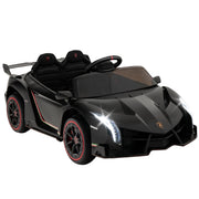 Auto sportiva elettrica per bambini con licenza lamborghini 4WD telecomando 2,4g luci LED, Giocattolo elettrico Nero-Macchinine giocattoli