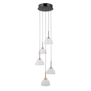 Lampadario MONTIELA tondo nero-oro cupole satinate LED 25W Italux
