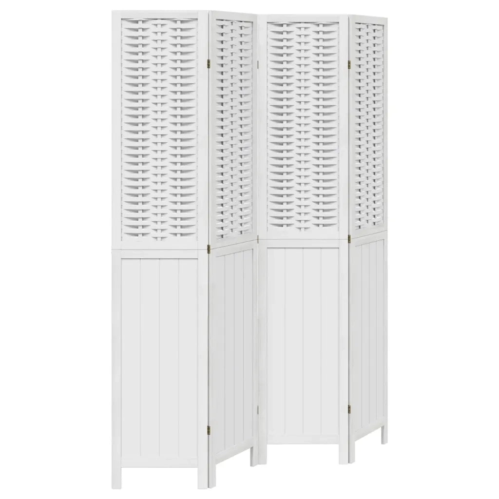 Divisorio Ambienti | Divider per stanze | Paravento 4Pannelli Bianco Legno Massello di Paulownia