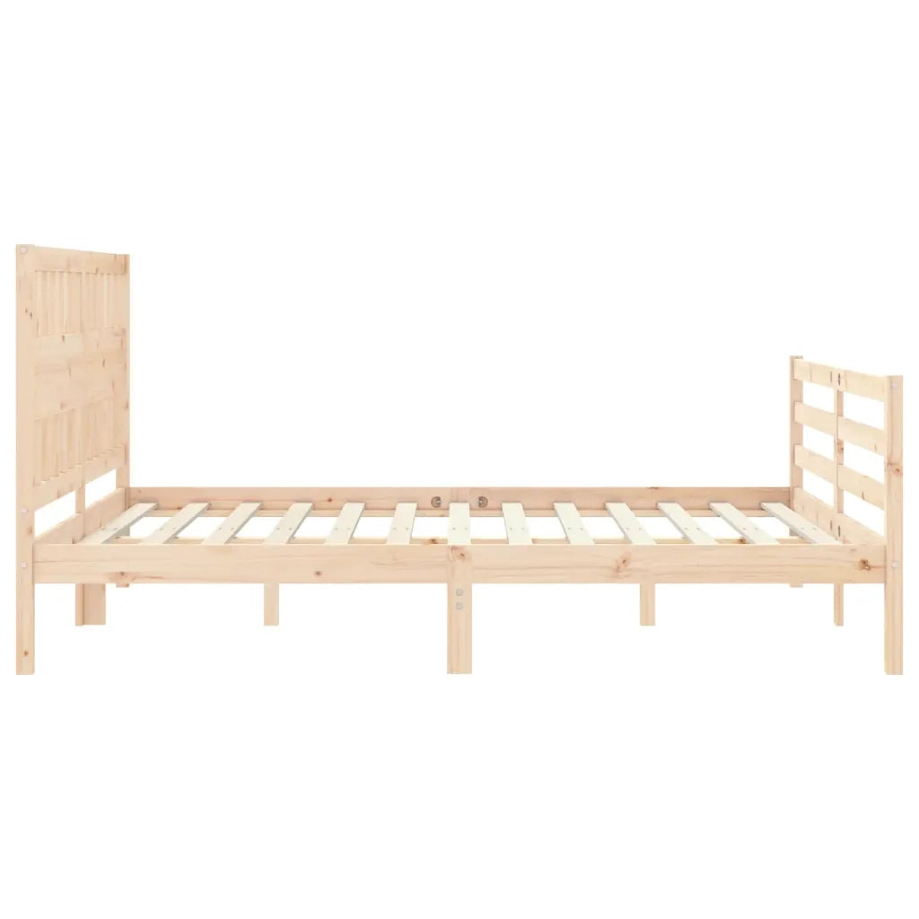 Giroletto con Testiera-Struttura Letto con testiera King Size in Legno Massello 378608