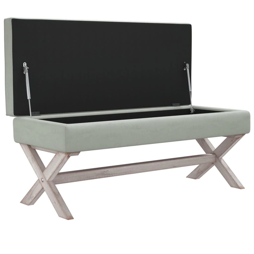 Sgabello contenitore 110 x 45 x 49 cm velluto grigio chiaro 02_0010868