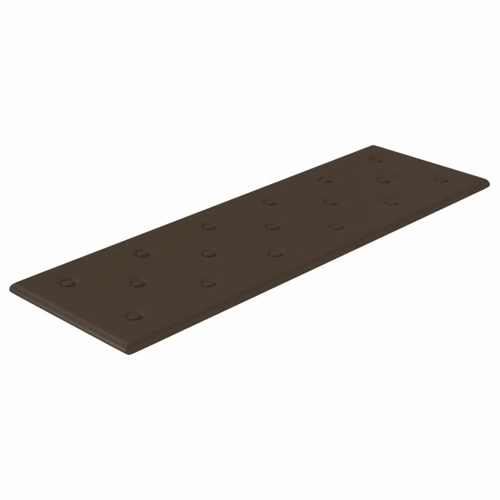 Testiera da Parete 12 pcs Marrone 90 x 30 cm Pelle Sintetica