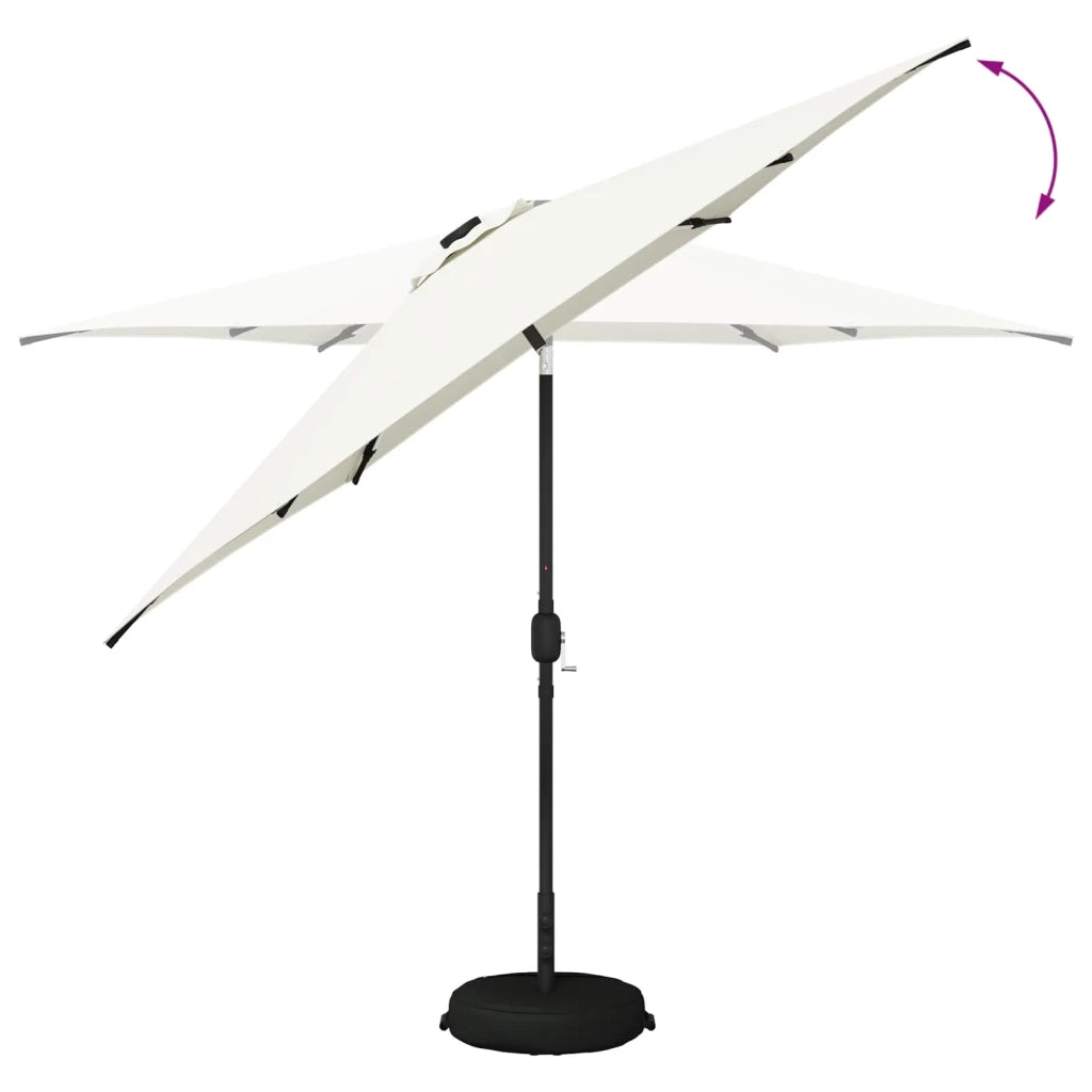 Parasol da Giardino con Luci LED 300 x 300 cm Poliestere Crema 42036267