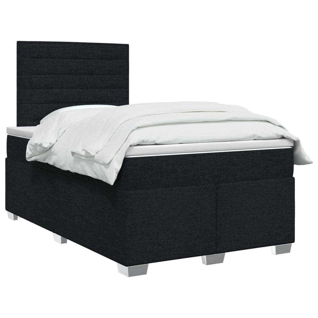 Letto box spring con materasso Nero 120 x 200 cm Tessuto 3453376
