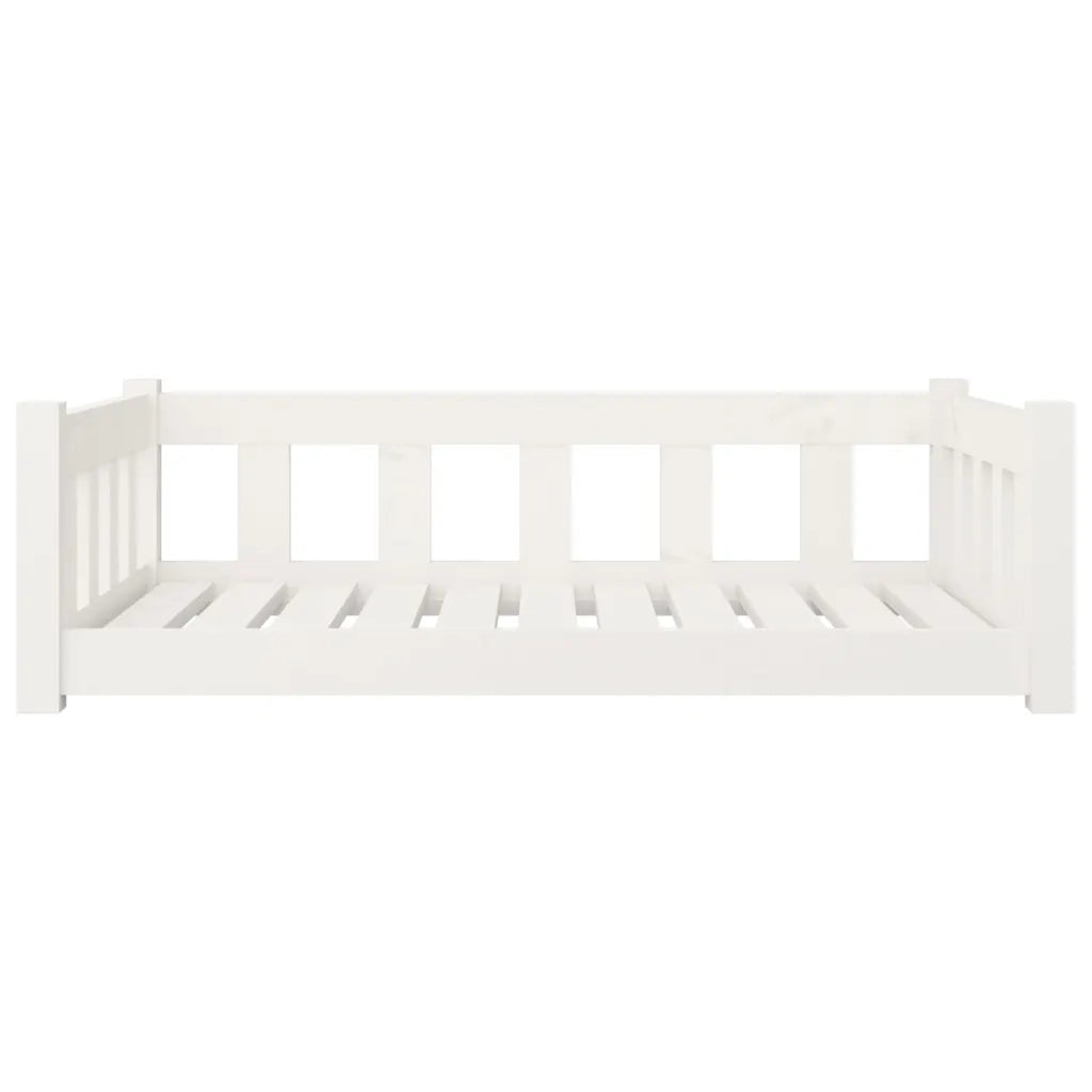 Cuccia per Cani Bianca 95,5x65,5x28 cm Legno Massello di Pino 833256