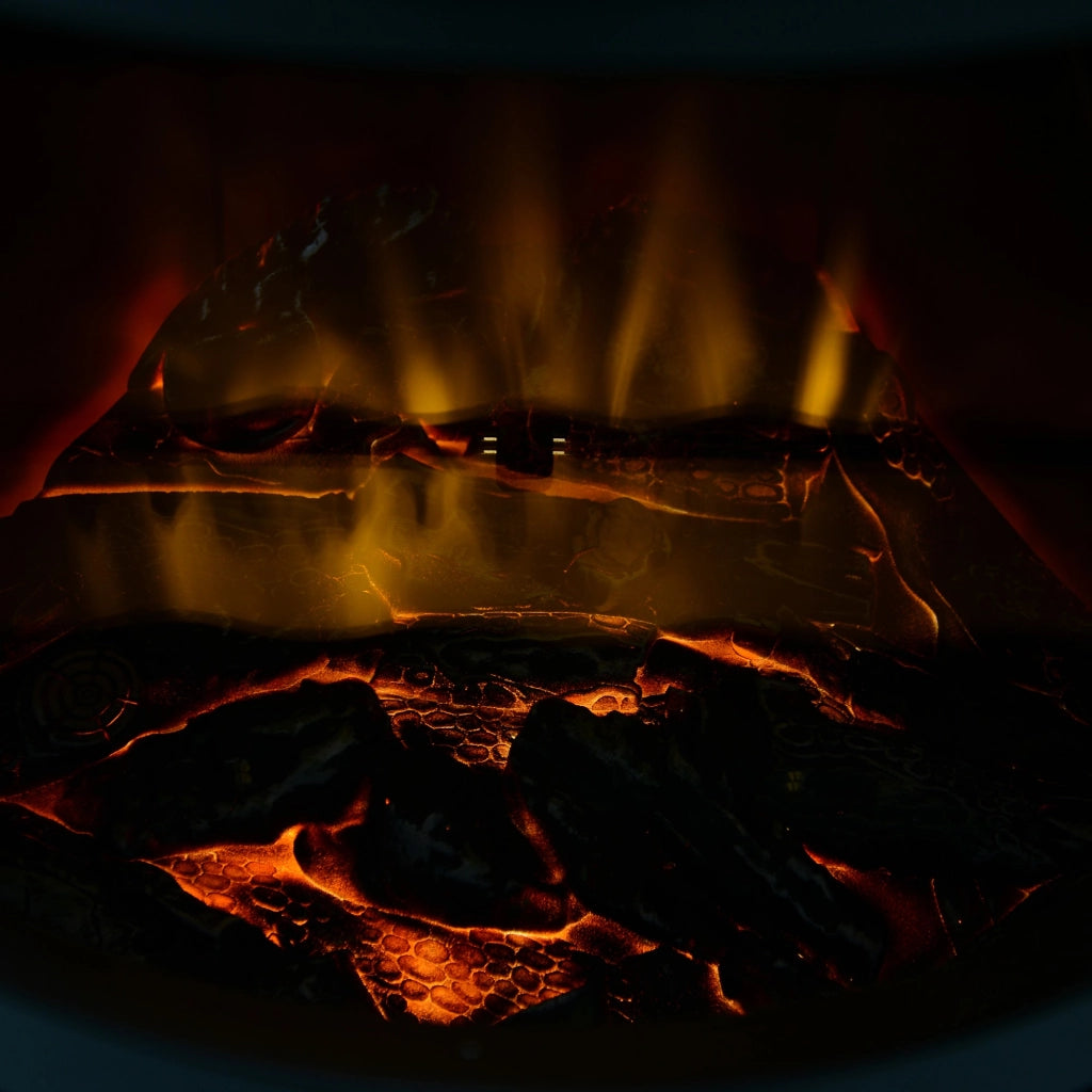 EasyComfort Camino Elettrico da Terra 900W/2000W con Effetto Fiamma, Caminetto Elettrico con Temperatura Regolabile e Protezione da Surriscaldamento, 41x41x64.5cm, Nero