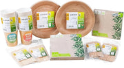 Set di assorbimento biodegradabile Green - 210 pezzi con piatti, coltelli, forchette, tovaglioli e bicchieri di cartone - HEKU 30011-02