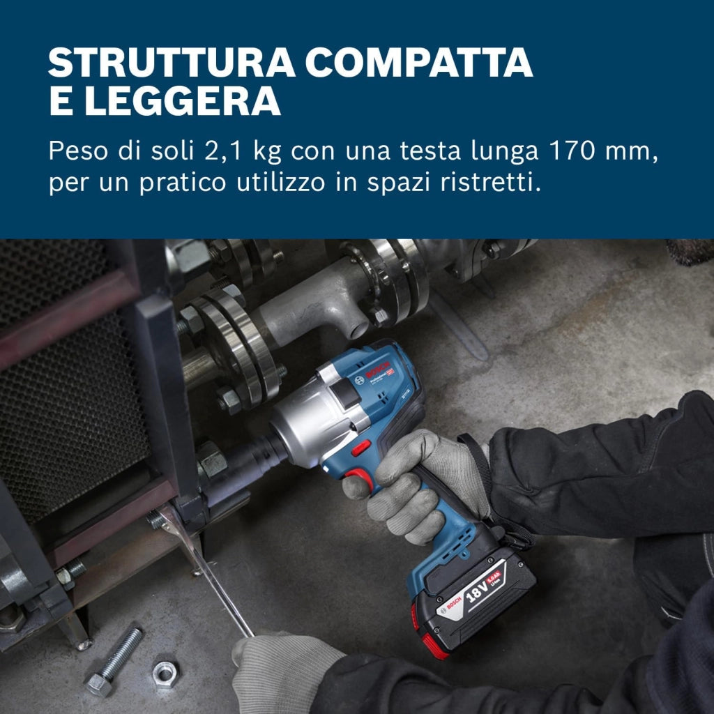 Bosch Professional 18V System Avvitatore a massa battente a batteria GDS 18V-780 (incl. 2 batterie 5.0Ah, GAL 18V-40, valigetta)