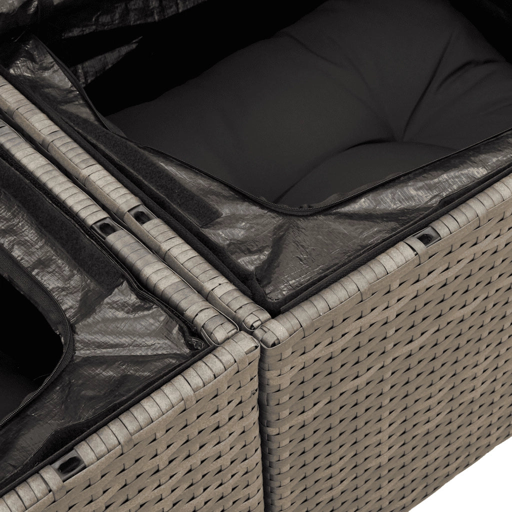 Set Divano da Giardino 6 pz con Cuscini Grigio in Polyrattan 3258259