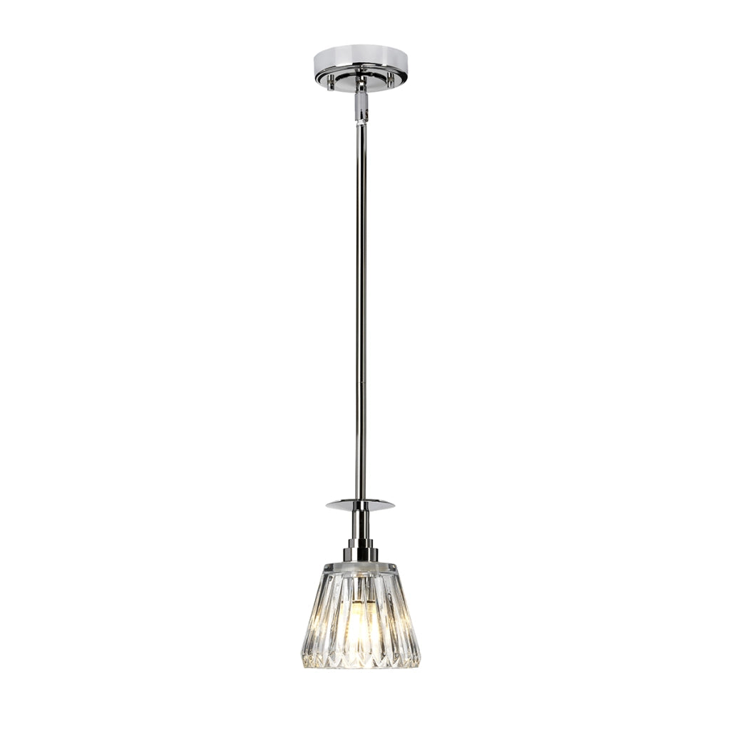 Sospensione Elstead Agatha vetro cromo Ø13,6 G9 IP44