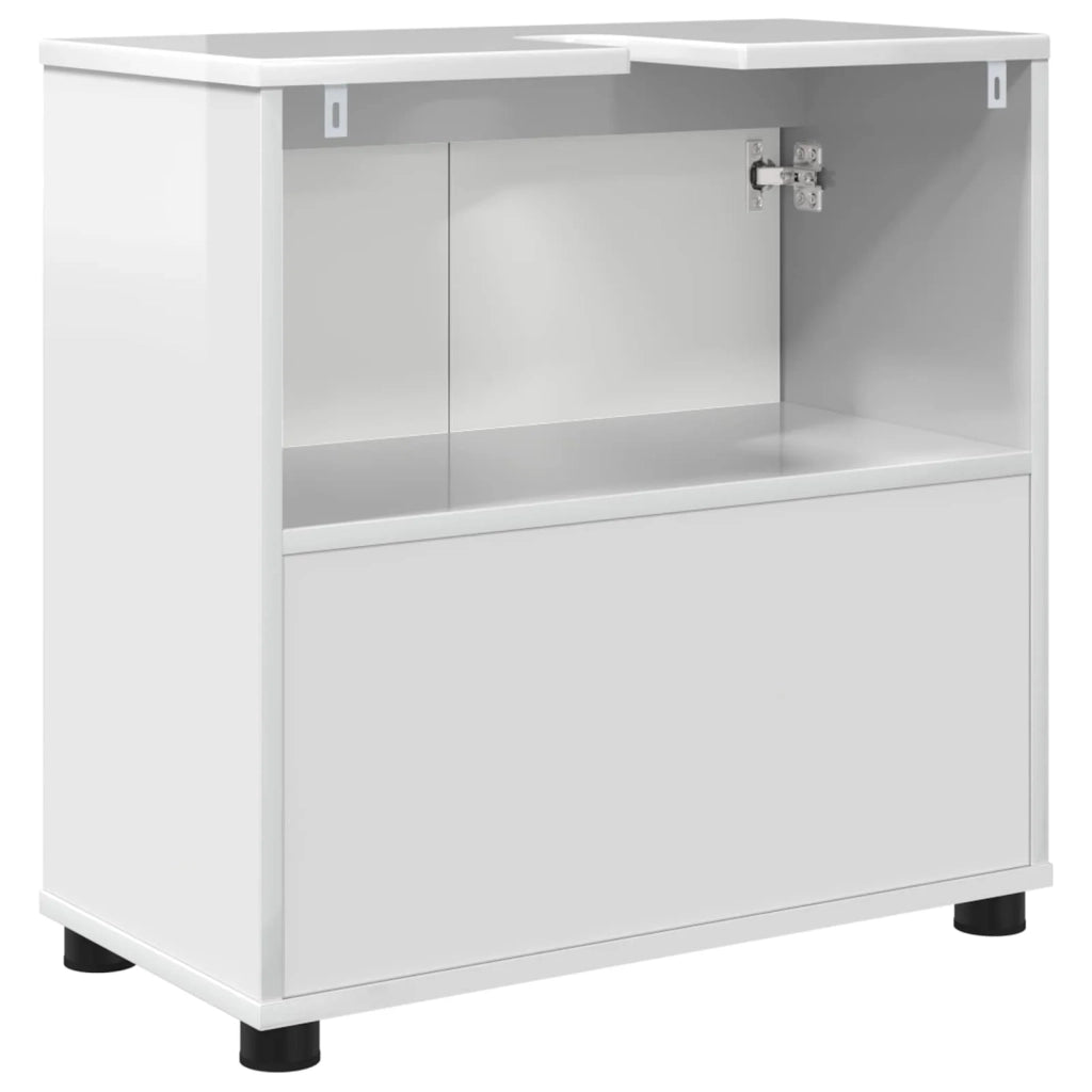 Armoire de lavabo de salle de bain Blanc brillant