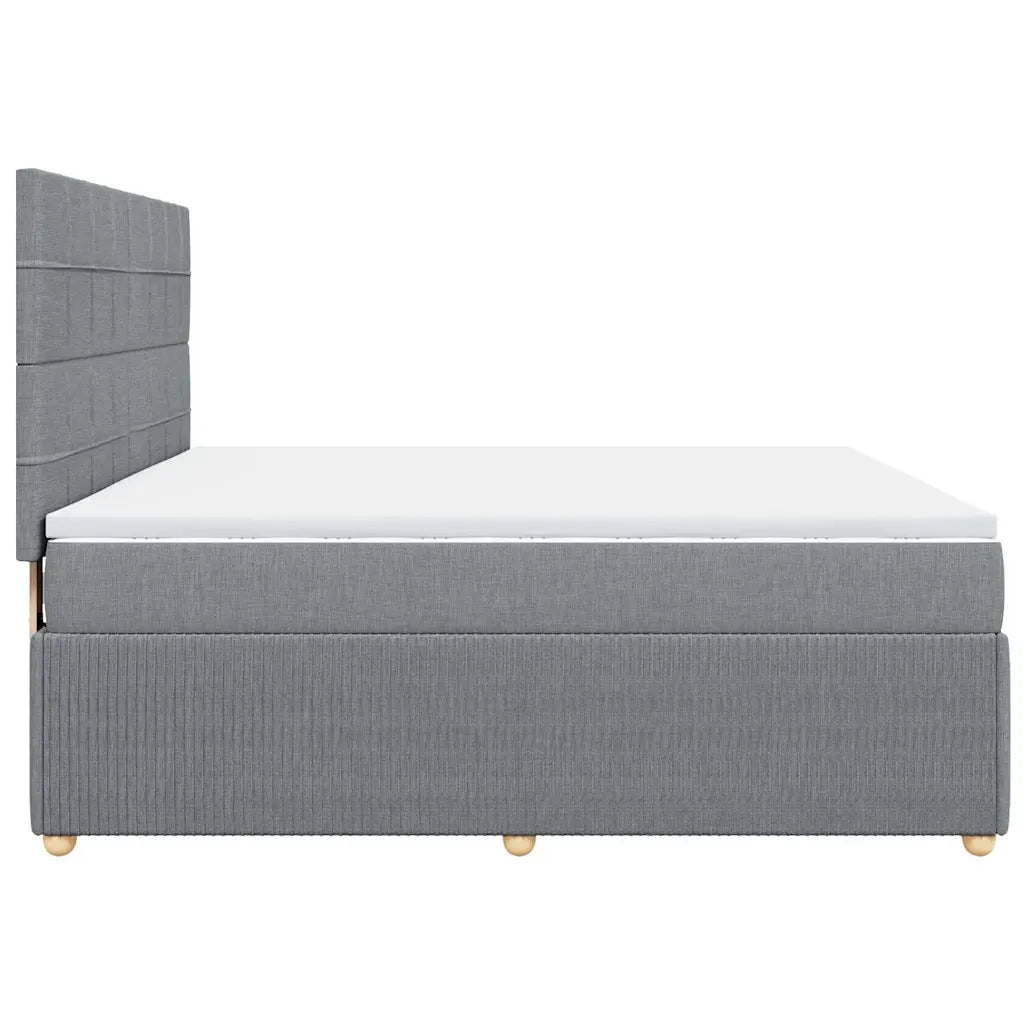 Giroletto a Molle con Materasso Grigio Chiaro180x200 cm Tessuto