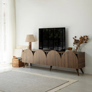 Visco, Mobile Porta tv 4 Vani, 180x35x50h cm Marrone Noce