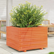 Fioriera Giardino-Vaso da Esterno-Contenitore per Piante Marrone Cera 70x70x49,5cm Legno Massello Pino 684523