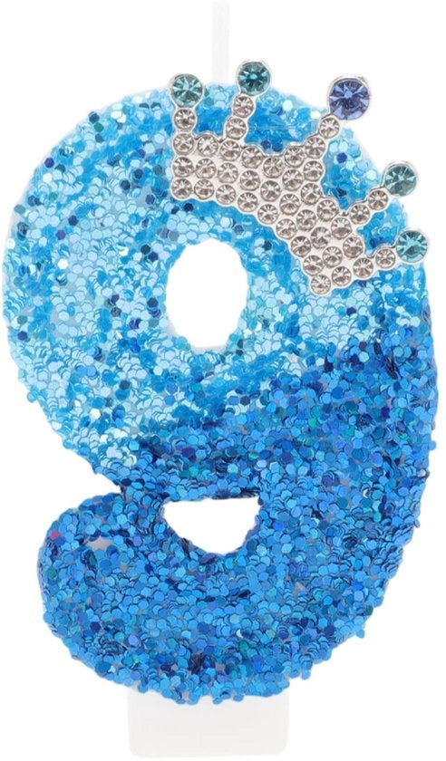 Candele per compleanni numero 9 - Candele per compleanni con cigno blu - Decorazione per torta - Design 3D - Senza fumo e portatile - Candele per torta