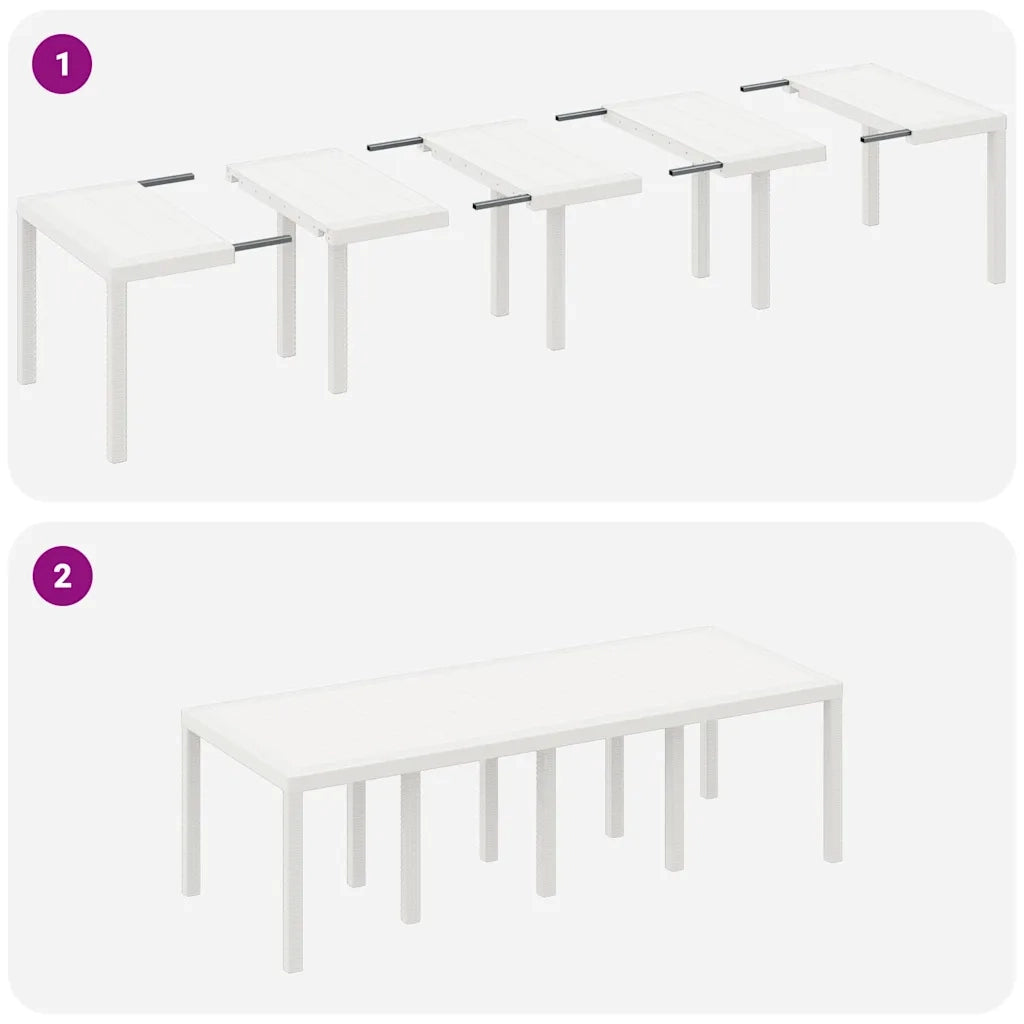Tavolo da Giardino Bianco 250 x 100 x 73 cm polyrattan 871694