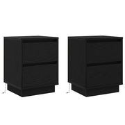 Set di 2 Comodini | Armadio da Notte | Mobiletto da notte Rovere Nero 39 x 34,5 x 50 cm