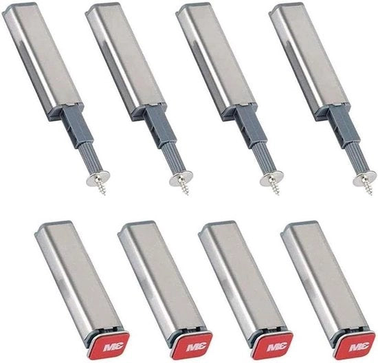 Sistema push-to-open 8 pezzi per porta scorrevole - dumper buffer cassetta di arresto magnetica - cardini - grigio argento