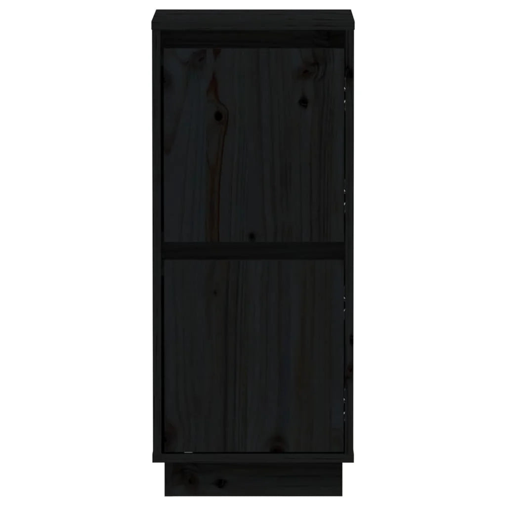 Buffet credenza cassettiera armadio mobile contenitore organizer per cucina soggiorno salotti set da 2 31,5 x 34 x 75 cm legno massello di pino nero 02_0036895