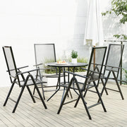Set Sedie Giardino Reclinabili 5pz Antracite Acciaio Verniciato 3283761