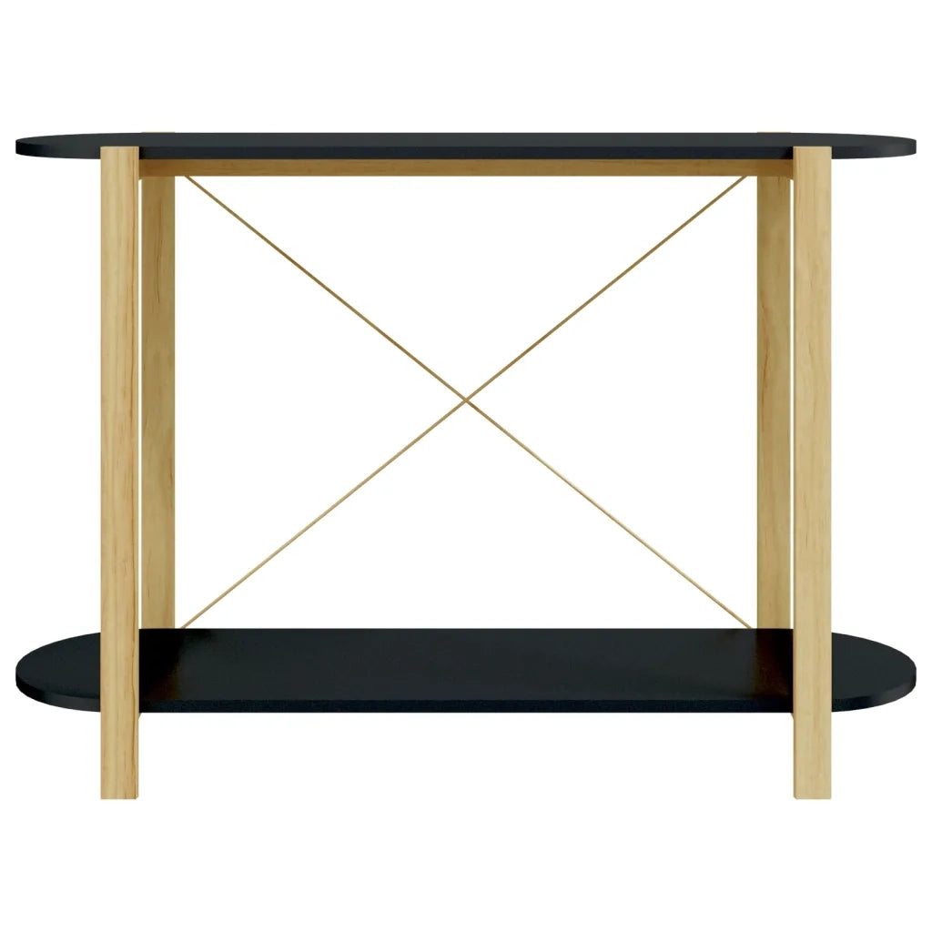 Tavolino Consolle Nero 110x38x75 cm in Legno Multistrato