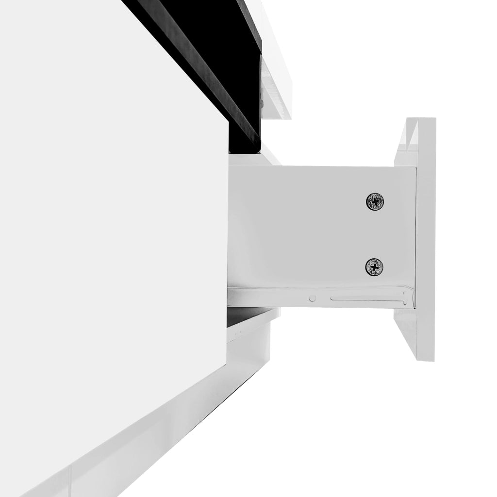 Mobile TV Lucido ¨C MINIMAL ¨C Bianco, LED 16 Colori, 3 Cassetti, 160x39x42 cm