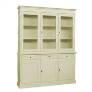 Credenza cristalliera in legno 3 ante mod Martini Shabby chic avorio