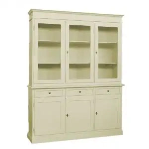 Credenza cristalliera in legno 3 ante mod Martini Shabby chic avorio