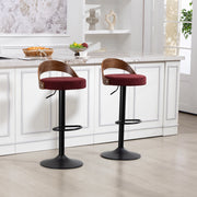 SGABELLO AL BAR GIREVOLE 360° REGOLABILE IN ALTEZZA SET DA 2 PEZZI LINO WINE RED