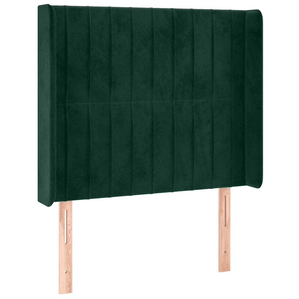 Testiera | Testata a LED Verde Scuro 93x16x118/128 cm in Velluto