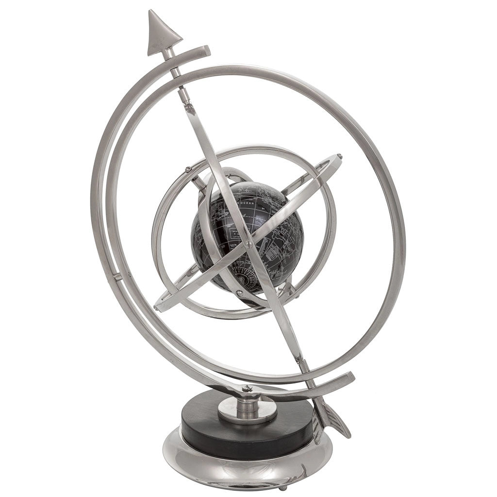 Sfera astrologica in argento d32x42,5h