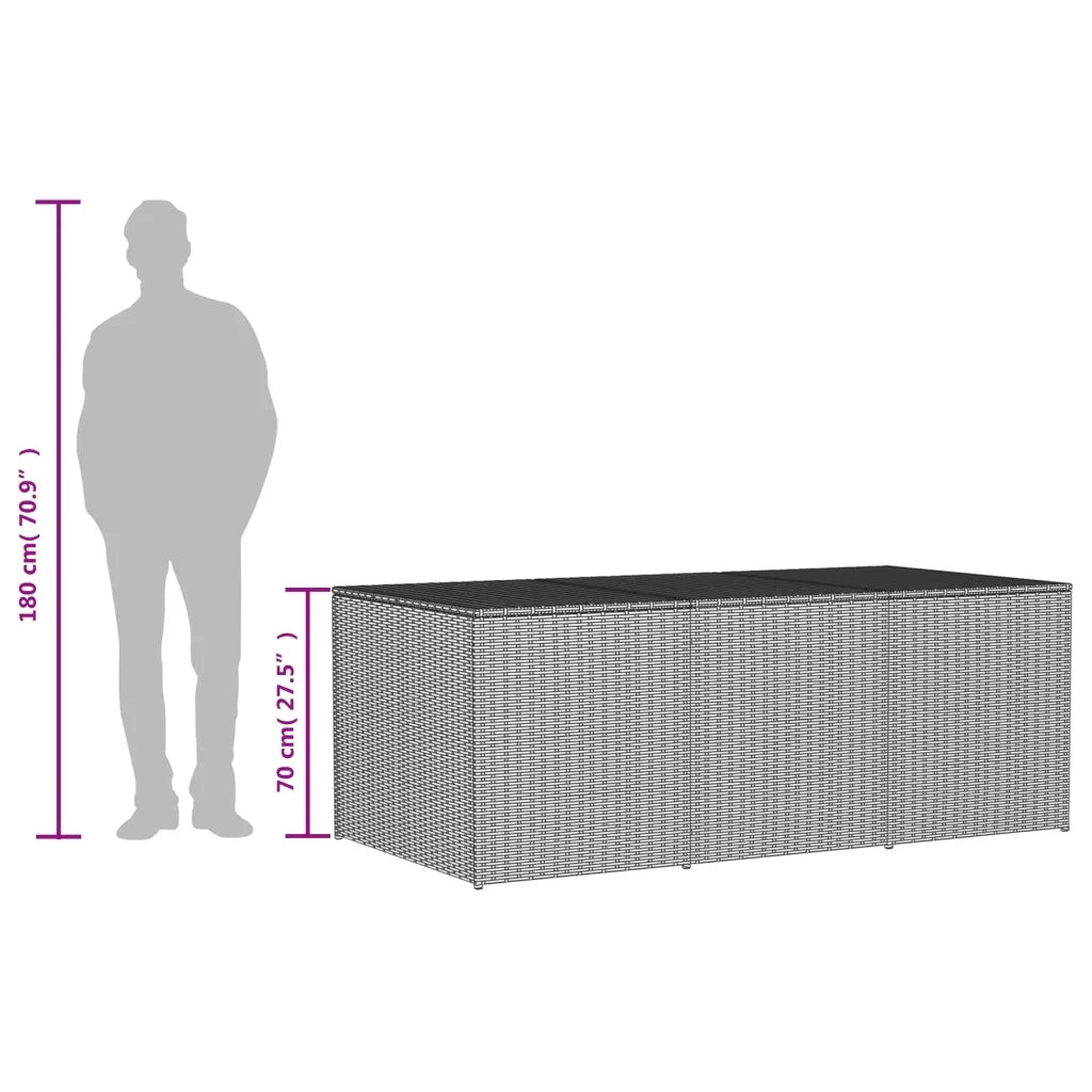 Contenitore da Giardino Beige Misto 984L in Polyrattan 365335