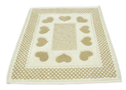 Tappeto Bagno Doccia Spugna Tappetino Assorbente Cotone Pelo Corto Mod. Love O.B - 60x90 - Beige