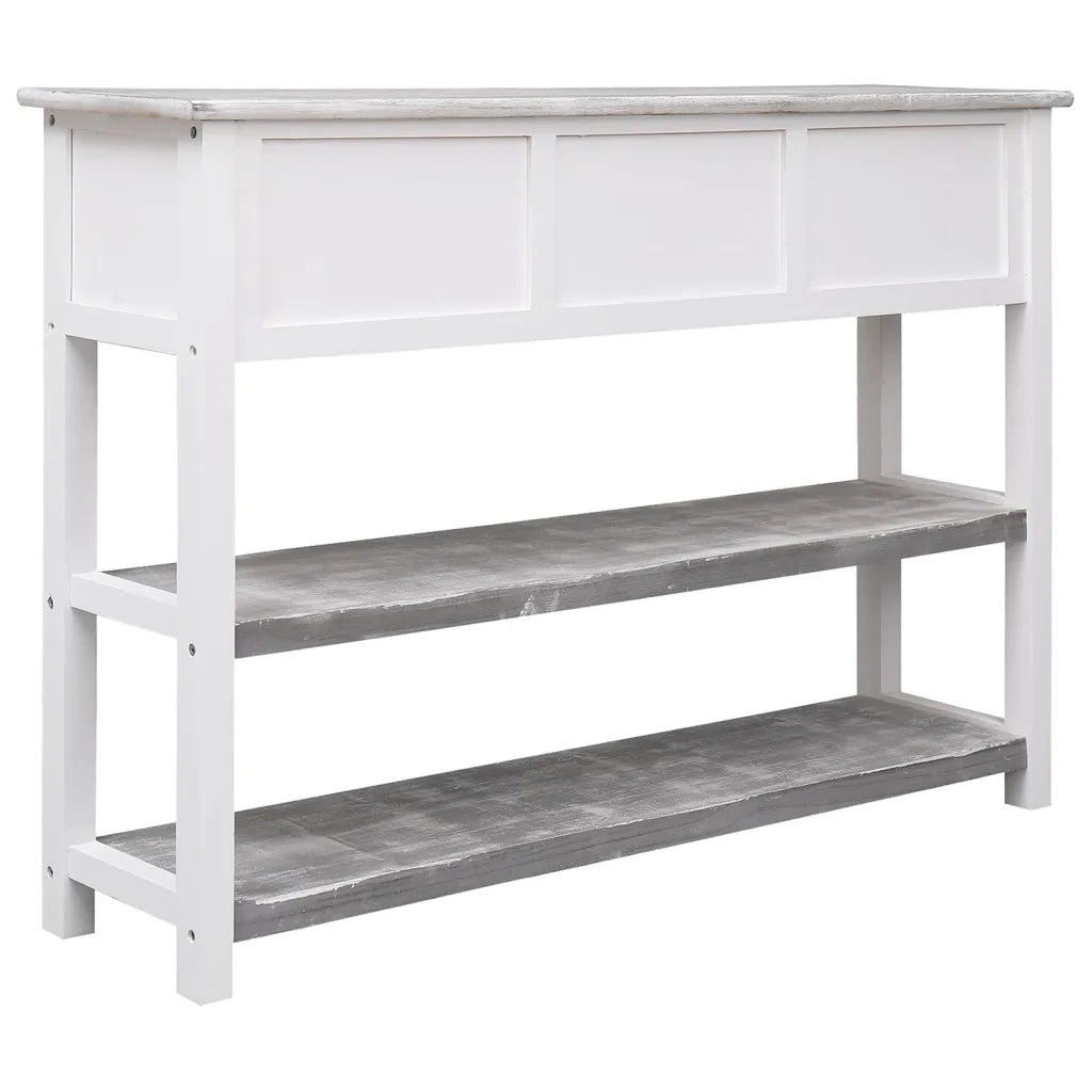 Credenza-Buffet-Armadio da cucina Grigio Antico 108x30x76 cm Legno Massello di Paulownia