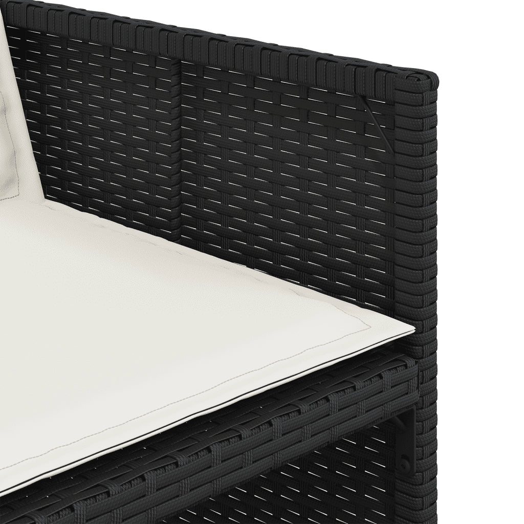 Set da Pranzo da Giardino 11 pz con Cuscini in Polyrattan Nero 3210570