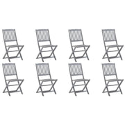 Sedie da Giardino Pieghevoli 8 pz con Cuscini Massello Acacia 3078313