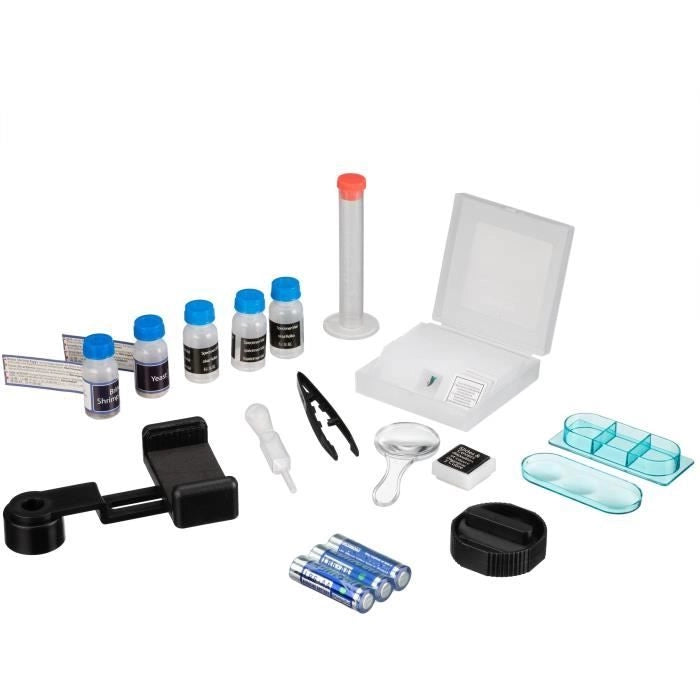 Microscopio 40x-640x - BRESSER JUNIOR - Illuminazione a LED - kit di sperimentazione - blu