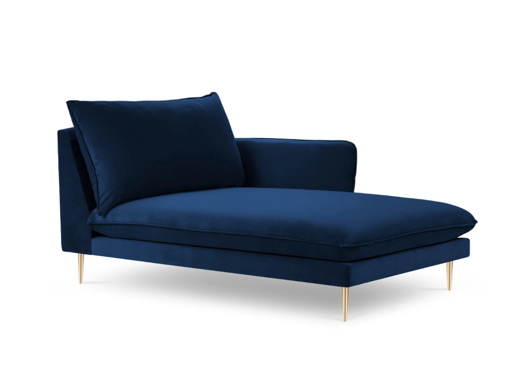 Cosmopolitan Design - Chaise longue destra "Vienna" in velluto blu reale 