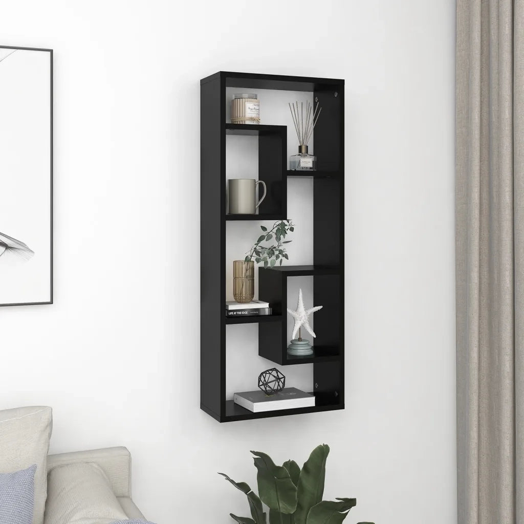 Scaffale a Parete Nero 36x16x90 cm in Truciolato cod mxl 33301