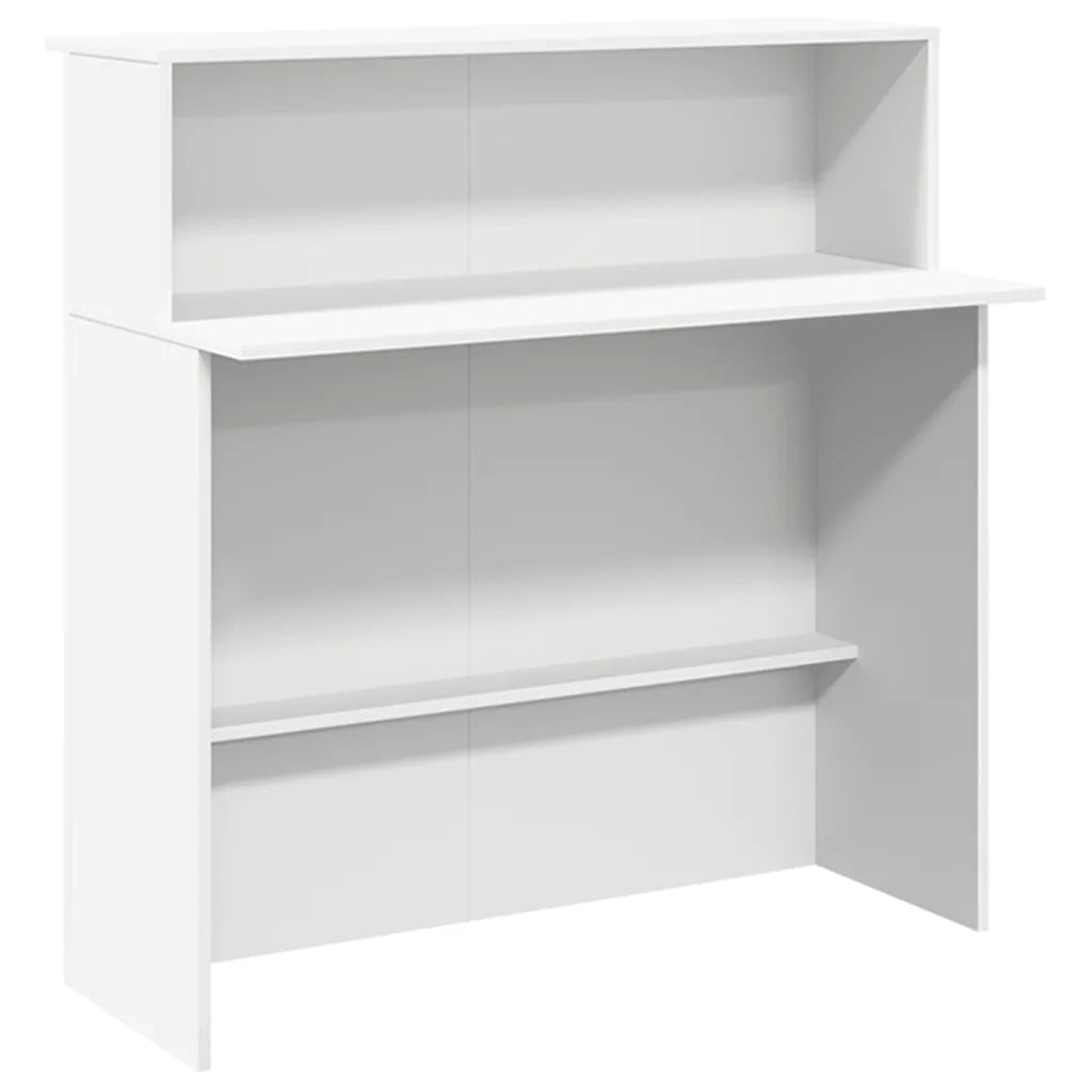 Scrivania per Reception Bianca 180x50x103,5 cm in Legno Massello 3324205